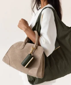 Tote bag on neutral background