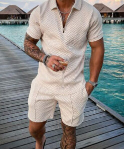 Alternative view of Geometric Lapel Casual Suit